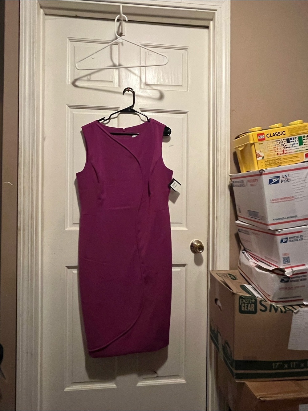 Halogen Magenta Sleeveless Sheath Dress